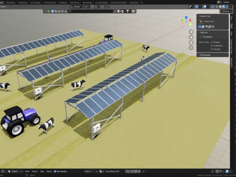 Lowpoly Agricultural Solar Energy Systems Type-2 3D 模型