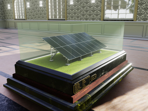 Solar Energy Construction Table 2x8 Diorama Model 3D