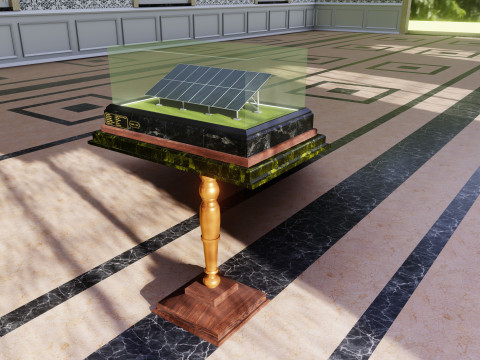 Solar Energy Construction Table 2x8 Diorama Modelo 3D