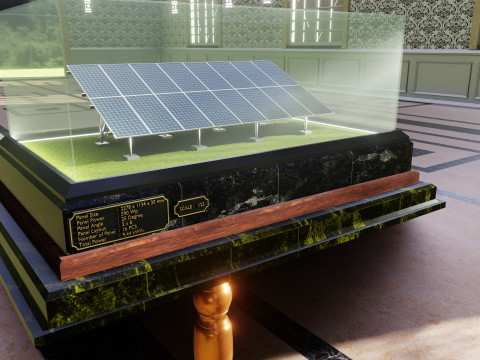 Solar Energy Construction Table 2x8 Diorama Modelo 3D