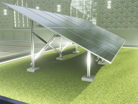 Solar Energy Construction Table 2x8 Diorama Modelo 3D