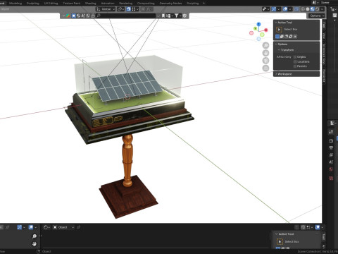 Solar Energy Construction Table 2x8 Diorama Modelo 3D