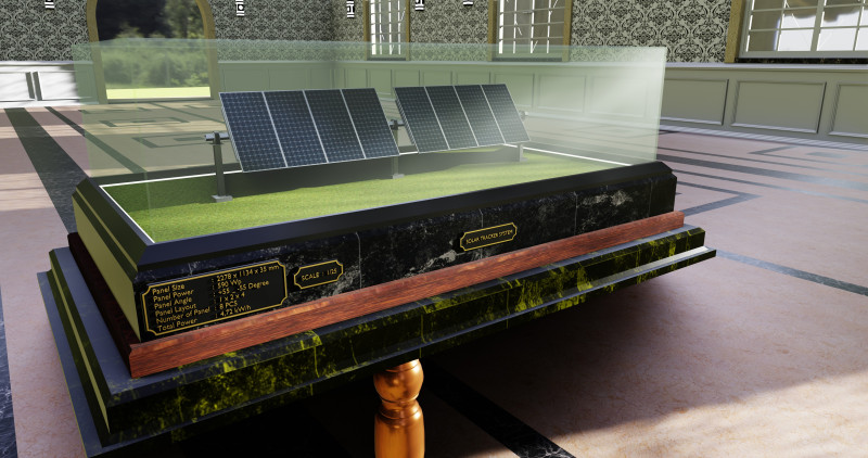 Solar Energy Single Panel Tracker System 1x2x8 Diorama Model 3D .c4d .max .obj .3ds .fbx .stl .blend