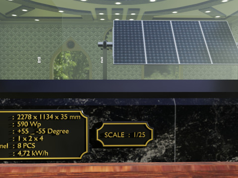 Solar Energy Single Panel Tracker System 1x2x8 Diorama Model 3D