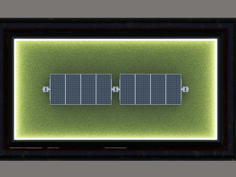 Solar Energy Single Panel Tracker System 1x2x8 Diorama Model 3D