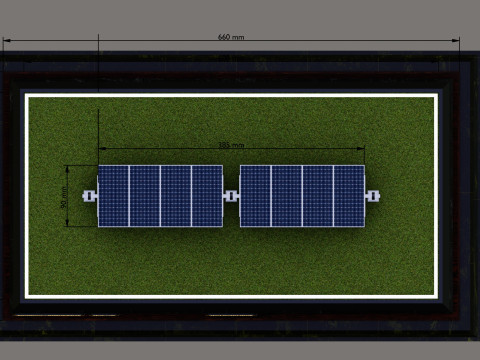 Solar Energy Single Panel Tracker System 1x2x8 Diorama Model 3D