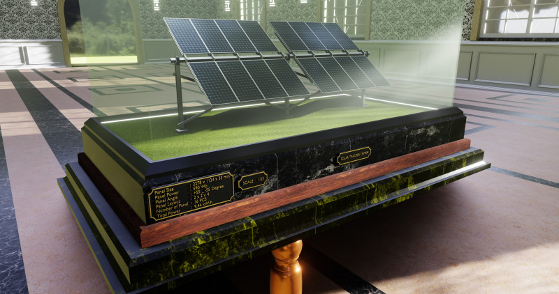 Solar Energy Double Panel Tracker System 2x2x4 Diorama Modèle 3D .c4d .max .obj .3ds .fbx .stl .blend 
