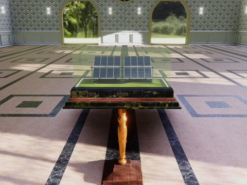Solar Energy Double Panel Tracker System 2x2x4 Diorama Modèle 3D