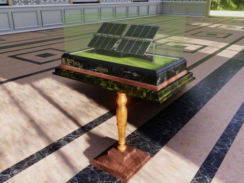 Solar Energy Double Panel Tracker System 2x2x4 Diorama Modèle 3D
