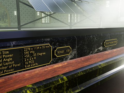 Solar Energy Double Panel Tracker System 2x2x4 Diorama Modèle 3D