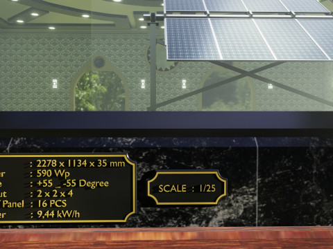 Solar Energy Double Panel Tracker System 2x2x4 Diorama Modèle 3D