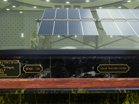 Solar Energy Double Panel Tracker System 2x2x4 Diorama Modèle 3D