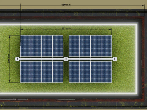 Solar Energy Double Panel Tracker System 2x2x4 Diorama Modèle 3D