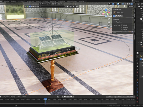 Solar Energy Double Panel Tracker System 2x2x4 Diorama Modèle 3D