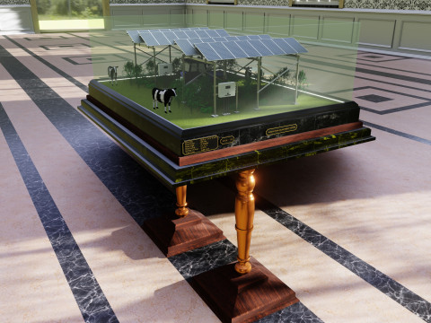 Agricultural Solar Energy Type-1 Table 2x2x8 Diorama Modello 3D