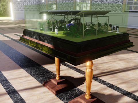 Agricultural Solar Energy Type-1 Table 2x2x8 Diorama Modello 3D
