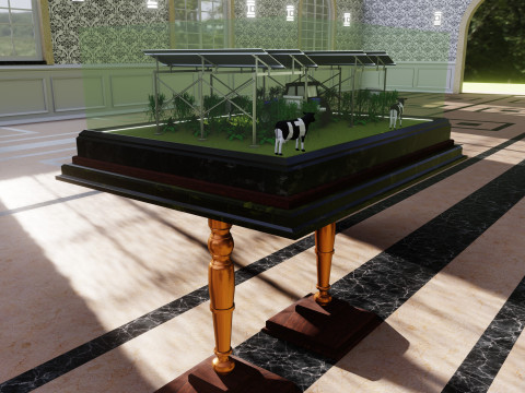 Agricultural Solar Energy Type-1 Table 2x2x8 Diorama Modello 3D