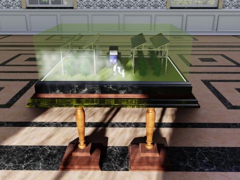 Agricultural Solar Energy Type-1 Table 2x2x8 Diorama Modello 3D