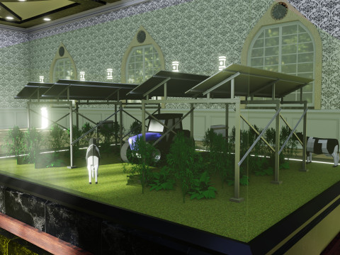 Agricultural Solar Energy Type-1 Table 2x2x8 Diorama Modello 3D