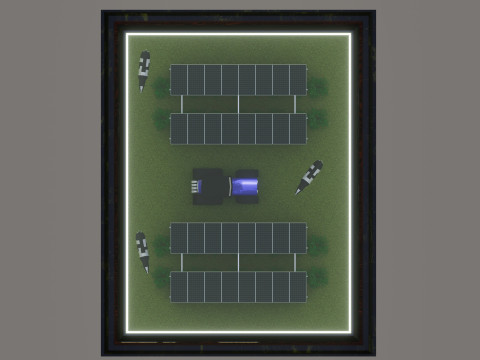 Agricultural Solar Energy Type-1 Table 2x2x8 Diorama Modello 3D