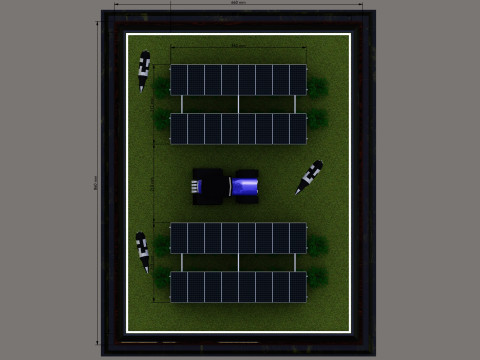 Agricultural Solar Energy Type-1 Table 2x2x8 Diorama Modello 3D