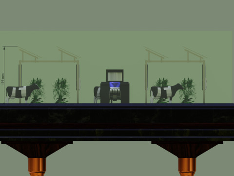 Agricultural Solar Energy Type-1 Table 2x2x8 Diorama Modello 3D