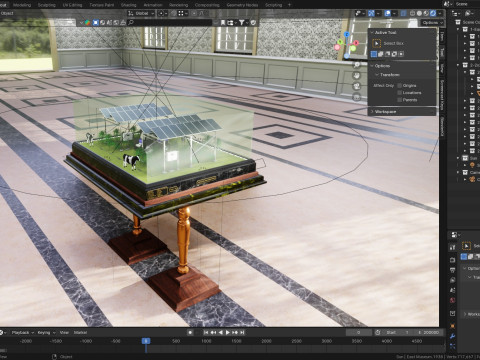 Agricultural Solar Energy Type-1 Table 2x2x8 Diorama Modello 3D