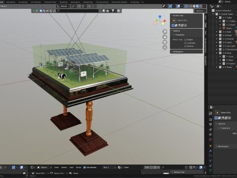 Agricultural Solar Energy Type-1 Table 2x2x8 Diorama Modello 3D