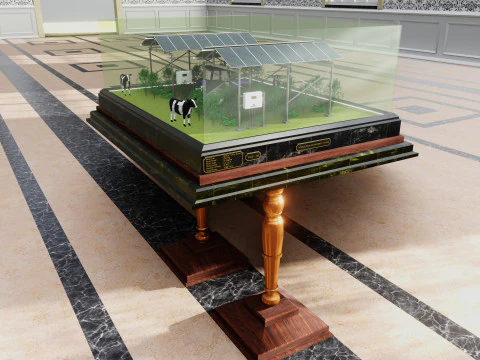 Agricultural Solar Energy Type-2 Table 2x2x8 Diorama 3D Model