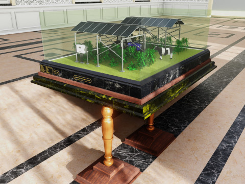 Agricultural Solar Energy Type-2 Table 2x2x8 Diorama Modelo 3D