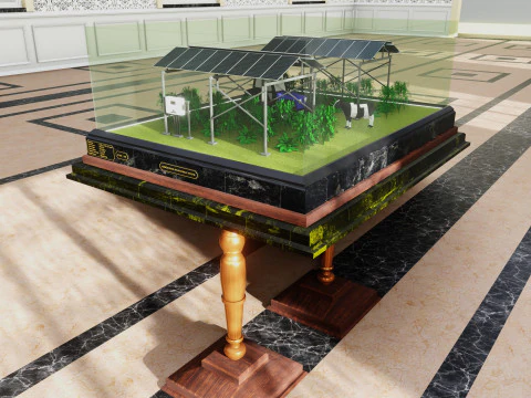 Agricultural Solar Energy Type-2 Table 2x2x8 Diorama 3D Model