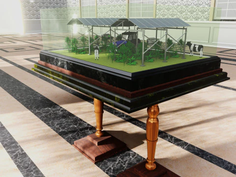 Agricultural Solar Energy Type-2 Table 2x2x8 Diorama 3D Model