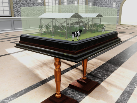 Agricultural Solar Energy Type-2 Table 2x2x8 Diorama Modelo 3D