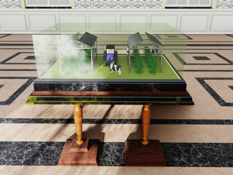 Agricultural Solar Energy Type-2 Table 2x2x8 Diorama Modelo 3D