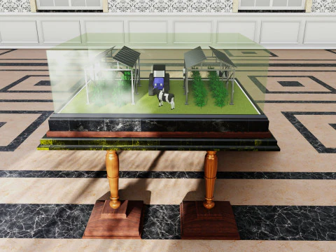 Agricultural Solar Energy Type-2 Table 2x2x8 Diorama 3D Model