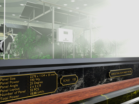 Agricultural Solar Energy Type-2 Table 2x2x8 Diorama Modelo 3D