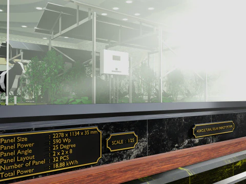 Agricultural Solar Energy Type-2 Table 2x2x8 Diorama 3D Model