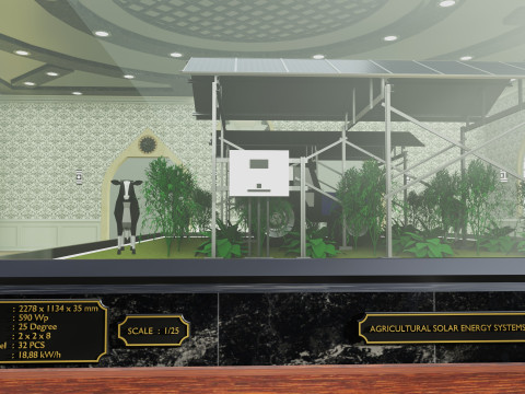 Agricultural Solar Energy Type-2 Table 2x2x8 Diorama Modelo 3D
