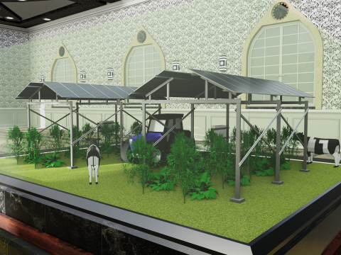 Agricultural Solar Energy Type-2 Table 2x2x8 Diorama Modelo 3D