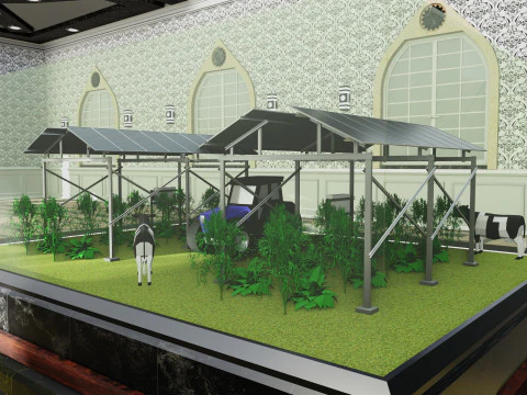 Agricultural Solar Energy Type-2 Table 2x2x8 Diorama 3D Model