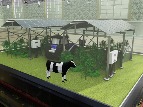 Agricultural Solar Energy Type-2 Table 2x2x8 Diorama Modelo 3D