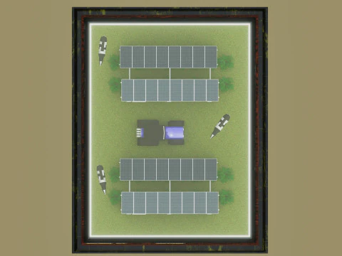 Agricultural Solar Energy Type-2 Table 2x2x8 Diorama 3D Model