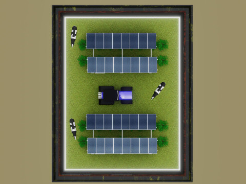 Agricultural Solar Energy Type-2 Table 2x2x8 Diorama Modelo 3D