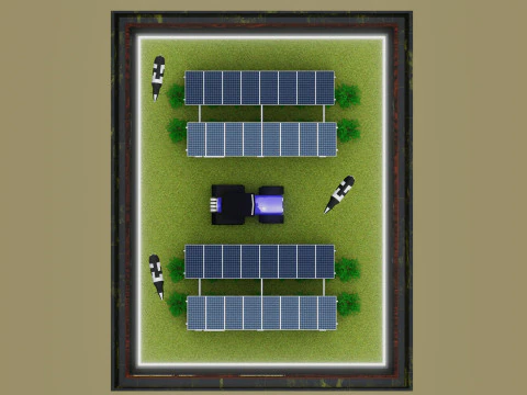 Agricultural Solar Energy Type-2 Table 2x2x8 Diorama 3D Model