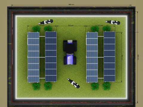 Agricultural Solar Energy Type-2 Table 2x2x8 Diorama Modelo 3D