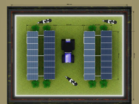 Agricultural Solar Energy Type-2 Table 2x2x8 Diorama 3D Model