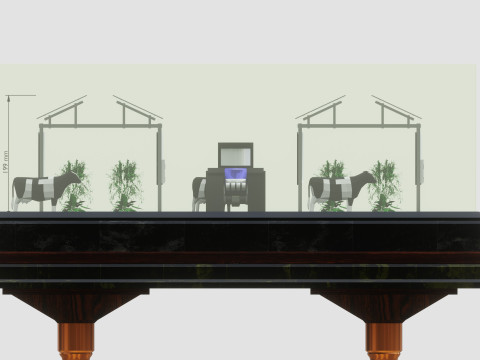 Agricultural Solar Energy Type-2 Table 2x2x8 Diorama Modelo 3D
