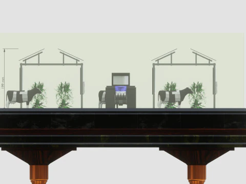 Agricultural Solar Energy Type-2 Table 2x2x8 Diorama 3D Model