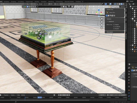 Agricultural Solar Energy Type-2 Table 2x2x8 Diorama 3D Model