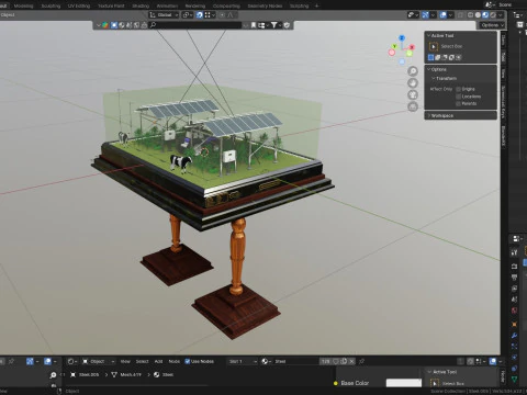 Agricultural Solar Energy Type-2 Table 2x2x8 Diorama 3D Model